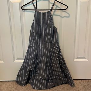 Blue and White Striped Dress